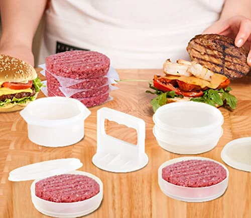 Hamburger Press Patty Maker Freezer Containers - All In One Convenient Package - 10 Pieces Set Hamburger Patty Mold - Essential Tool to Make hamburger Patties – Ideal BBQ Gift For Family And Friend