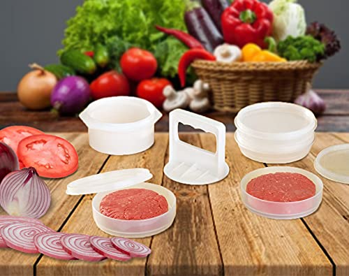 Hamburger Press Patty Maker Freezer Containers - All In One Convenient Package - 10 Pieces Set Hamburger Patty Mold - Essential Tool to Make hamburger Patties – Ideal BBQ Gift For Family And Friend