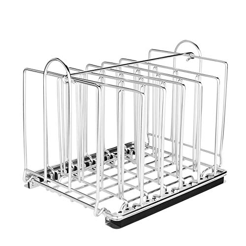 EVERIE Weighted Sous Vide Rack Divider, Improved Vertical Mount Stops Wobbling, 5 Detachable Stainless Steel Dividers and 2 Built-in Holder Dividers