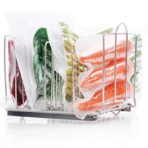 EVERIE Weighted Sous Vide Rack Divider, Improved Vertical Mount Stops Wobbling, 5 Detachable Stainless Steel Dividers and 2 Built-in Holder Dividers