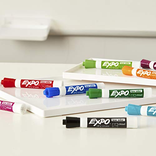 EXPO Low-Odor Dry Erase Markers, Chisel Tip, Assorted Colors, 36 Pack