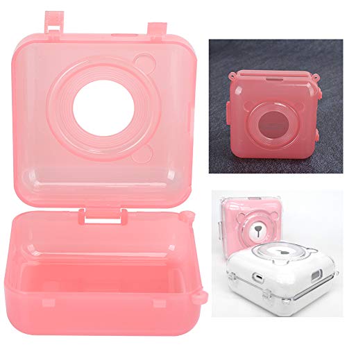 Richer-R Dedicated Protective Case for Peripage, Protective Shell PC for Peripage/Bluetooth Phone Pocket Thermal Sticky Note Barcode Printer, with Portable Rope(Pink)