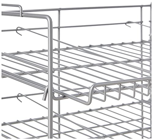 Atlantic Gravity-Fed Compact Double Canrack – Kitchen Organizer, Durable Steel Construction, Stackable or Side-by-Side, PN in Silver