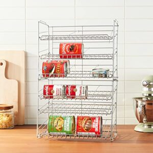 Atlantic Gravity-Fed Compact Double Canrack – Kitchen Organizer, Durable Steel Construction, Stackable or Side-by-Side, PN in Silver
