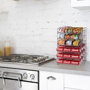 Atlantic Gravity-Fed Compact Double Canrack – Kitchen Organizer, Durable Steel Construction, Stackable or Side-by-Side, PN in Silver