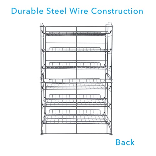 Atlantic Gravity-Fed Compact Double Canrack – Kitchen Organizer, Durable Steel Construction, Stackable or Side-by-Side, PN in Silver