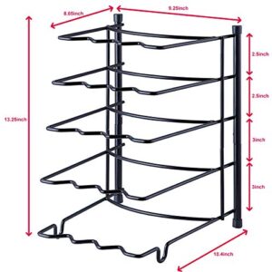 SunnyPoint Heavy Duty Kitchen Countertop Cabinet Pantry Pan, Pot Lid, and Pot Organizer Rack Holder