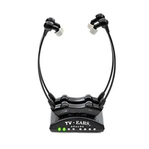 tv ears analog only dual original wireless headset system: tv hearing aid devices, hearing assistance, tv listening headphones for seniors and hard of hearing, voice clarifying, dr recommended-70443