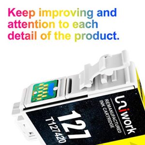 Uniwork High Yield Remanufactured 127 Ink Cartridge Replacement for Epson 127 T127 Ink for Workforce 545 845 645 WF-3540 WF-3520 WF-7010 WF-7510 WF-7520 NX530 NX625 Printer, 10 Pack