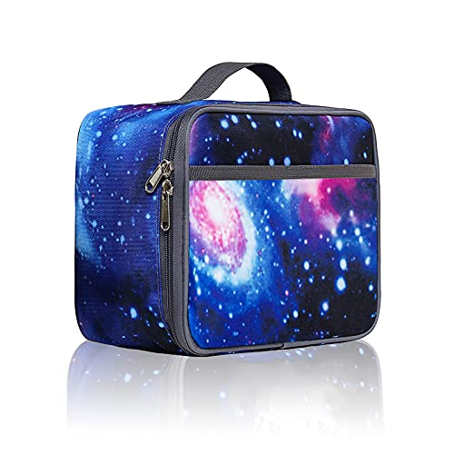 WeiWyTex Galaxy Insulated Lunch Bag for Boys/Girls, Reusable Cooler Lunch Box for Kids School/Picnic/Travel