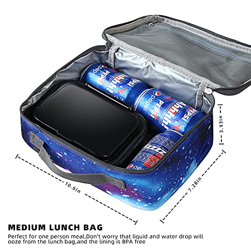 WeiWyTex Galaxy Insulated Lunch Bag for Boys/Girls, Reusable Cooler Lunch Box for Kids School/Picnic/Travel