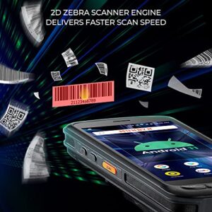 Newest 2023 Android Barcode Scanner MUNBYN Handheld Mobile Computer 1D/2D QR Zebra Scanner with Pistol Grip Android 11 Data Terminal IP65 Rugged PDA 4G Wi-Fi GPS BT 8000mAh Battery for WMS Management