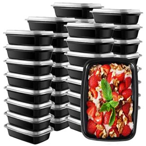 alliebe 50 pack (32 oz) meal prep container,lunch bento fruit box with lids,portable lunch food storage containers kitchen food take-out camping picnic box microwave dishwasher freezer safe (50pack)