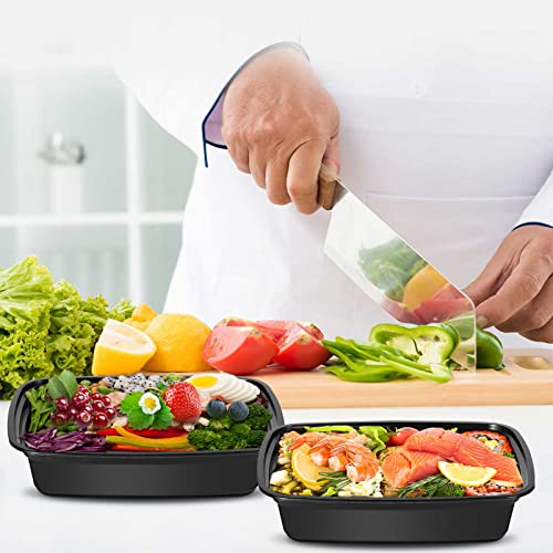 Alliebe 50 Pack (32 oz) Meal Prep Container,Lunch Bento Fruit Box with Lids,Portable Lunch Food Storage Containers Kitchen Food Take-Out Camping Picnic Box Microwave Dishwasher Freezer Safe (50Pack)