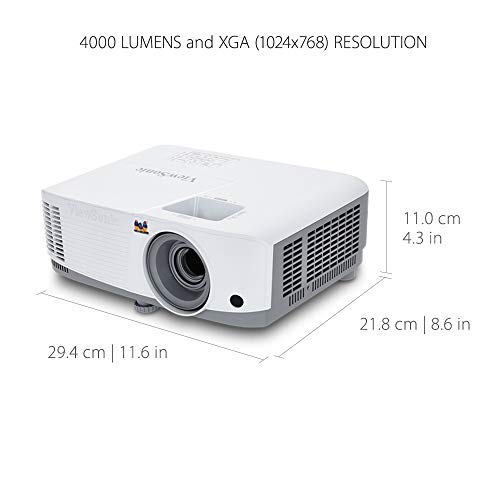 ViewSonic PG707X 4000 Lumens XGA Networkable DLP Projector with HDMI 1.3x Optical Zoom and Low Input Lag for Home and Corporate Settings