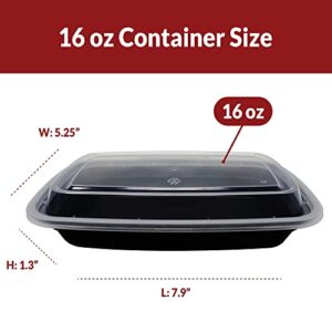 Reli. Meal Prep Containers, 16 oz. | 50 Pack | 1 Compartment Food Container w/Lids | Microwavable Food Storage Containers/To Go | Black Reusable Bento Box/Lunch Box Containers for Food/Meal Prep