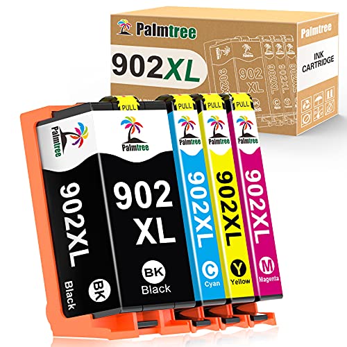 Palmtree Remanufactured Ink Cartridge Replacement for HP 902XL 902 XL Ink Cartridge High Yield Combo Pack to use with HP Officejet Pro 6978 6968 6970 6958 6962 6975 6960 6954 Printers (4-Packs)