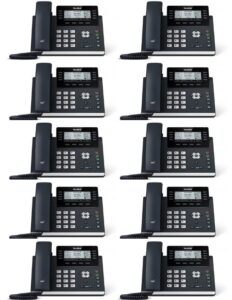 yealink sip-t43u ip phone [10 pack] 12 voip accounts. 3.7-inch graphical display. dual usb 2.0, dual-port gigabit ethernet, 802.3af poe, power adapter not included (sip-t43u)