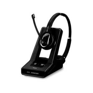 sennheiser enterprise solution sd pro2 ml double-sided multi connectivity wireless headset for desk phone & skype for business ultra noise-cancelling microphone, black