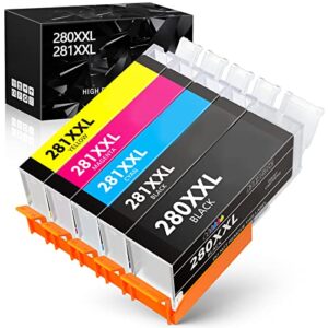 osir compatible 280 281 ink cartridges replacement for canon pgi-280xxl cli-281xxl work with pixma ts8320 ts6320 ts6220 tr8520 ts9520 ts6120 tr7520 ts9521c printer (pgbk, black, cyan, magenta, yellow)
