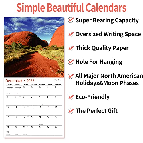 2023 Wall Calendar, 14 Monthly Wall Calendar PATHWAY Nov. 2022 - Dec. 2023, 12" x 24" Opened, Full Page Months Thick Paper for Gift Calendar Organizing Planning