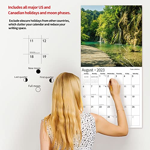 2023 Wall Calendar, 14 Monthly Wall Calendar PATHWAY Nov. 2022 - Dec. 2023, 12" x 24" Opened, Full Page Months Thick Paper for Gift Calendar Organizing Planning