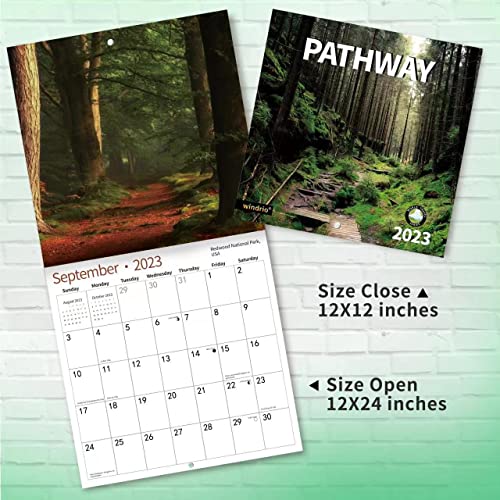 2023 Wall Calendar, 14 Monthly Wall Calendar PATHWAY Nov. 2022 - Dec. 2023, 12" x 24" Opened, Full Page Months Thick Paper for Gift Calendar Organizing Planning