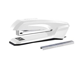 bostitch office ascend 3 in 1 stapler, integrated remover, 420 staples included, 20 sheet capacity, lightweight, full size, white (b210-wht)