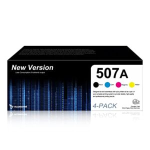 507a black, cyan, yellow, magenta toner cartridge (4 pack) | replacement for hp 507a toner works with enterprise 500 color m551, mfp m575, mfp m570 series | ce400a, ce401a, ce402a, ce403a