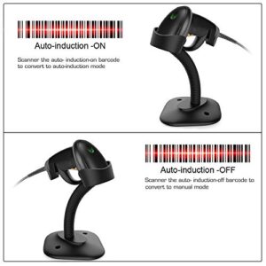 Esup Barcode Scanner with Stand USB Barcode Scanner Wired Handheld Laser Barcode Reader with Adjustable Stand