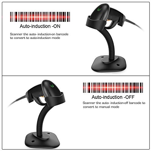 Esup Barcode Scanner with Stand USB Barcode Scanner Wired Handheld Laser Barcode Reader with Adjustable Stand