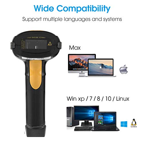 Esup Barcode Scanner with Stand USB Barcode Scanner Wired Handheld Laser Barcode Reader with Adjustable Stand