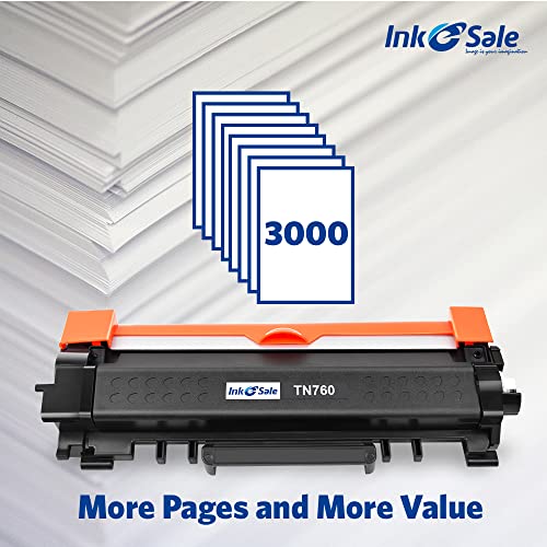 INK E-SALE 2 Packs Remanufactured TN760 Toner Cartridge Replacement for Brother TN760 TN730 TN770 for HL-L2325DW HL-L2350DW HL-L2370DW DCP-L2550DW MFC-L2690DW MFC-L2710DW MFC-L2717DW MFC-L2750DW