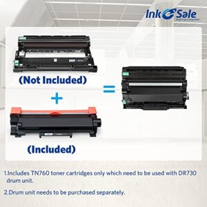 INK E-SALE 2 Packs Remanufactured TN760 Toner Cartridge Replacement for Brother TN760 TN730 TN770 for HL-L2325DW HL-L2350DW HL-L2370DW DCP-L2550DW MFC-L2690DW MFC-L2710DW MFC-L2717DW MFC-L2750DW