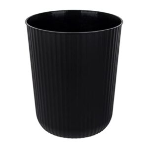 jiatua small trash can plastic wastebasket 1.5 gallon round garbage container bin for bathroom, kitchen, home office, dorm, kids room, black