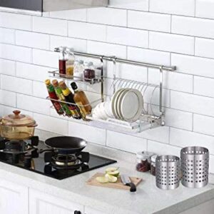 KSENDALO Utensil Drying Rack Stainless Steel Utensil Holder Sink Silverware Holder Utensil Drying Basket Kitchen Countertop Flatware Strainer Silverware Dryer Silver (5.32inch)