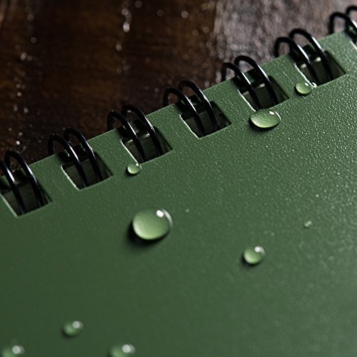 Rite In The Rain Weatherproof Top Spiral Notebook, 4" x 6", Green Cover, Universal Pattern, 3 Pack (No. 946-3)
