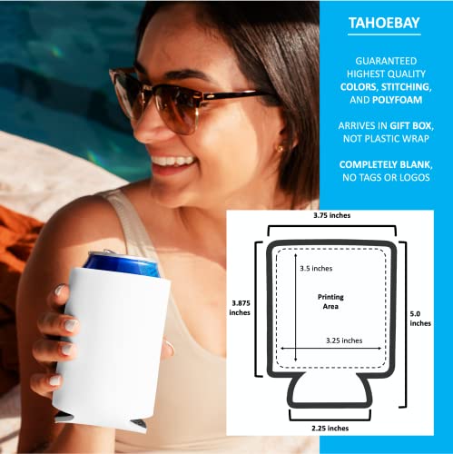 TahoeBay Blank Can Cooler Sleeves (15-Pack) White Plain Soft Insulated Blanks for Soda, Beer, Water Bottles, HTV Vinyl Projects, Wedding Favors and Gifts