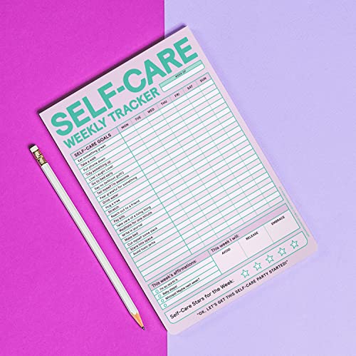 Knock Knock Self-Care Weekly Tracker Pad, Step-by-Step Self-Care Checklist Note Pad (Pastel Version), 6 x 9-inches