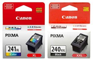canon pg-240xxl extra high capacity black ink cartridge (5204b001) + cl-241xl color ink cartridge (5208b001)