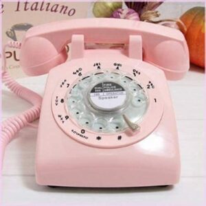 glodeals 1960’s style pink retro rotary phone old fashioned dial retro landline phones for home decor collector gifts