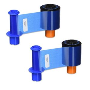 fargo 45200 ymcko color ribbon for dtc4500 & dtc4500e printers 500 prints – 2 pack