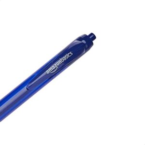 Amazon Basics Retractable Gel Pens - Medium Point, 12 Count, Blue