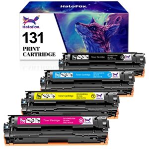 halofox compatible toner cartridge replacement for canon 131 131h imageclass mf624cw mf628cw mf8280cw lbp7100cw mf8230cn for hp 131a 131x printer (black, cyan, yellow, magenta, 4-pack)