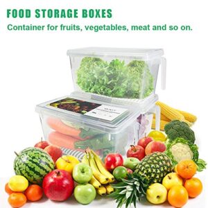 Produce Saver Containers for Refrigerator - 4.5L x 3 SILIVO FreshWorks Stackable Fruit Storage Containers for Fridge, Vegetable Storage Containers with Drain Tray Keep Fresh for Veggie, Fruit, Lettuce and Salad