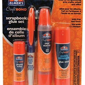 Elmer's CraftBond Scrapbook Glue, 4 Piece Set, Natural