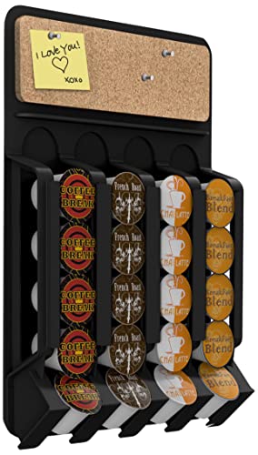 Mind Reader Wall-Mount Holder Coffee Pod Dispenser, 2.72” L x 10.71” W x 15.75” H, Black