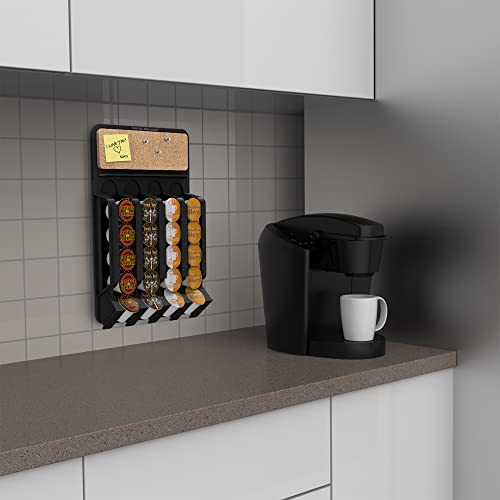 Mind Reader Wall-Mount Holder Coffee Pod Dispenser, 2.72” L x 10.71” W x 15.75” H, Black