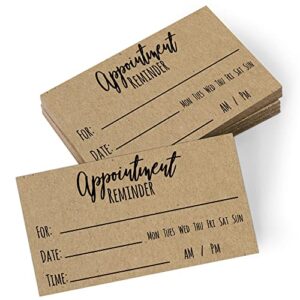 200 appointment reminder cards – kraft style for business, hair salon, dental office, massage therapist, grooming, hairdresser, medical doctors and more – bulk pack of your next appointment cards …