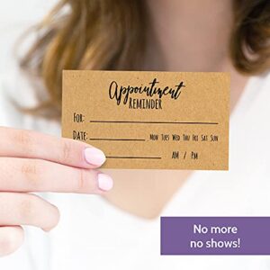 200 Appointment Reminder Cards - Kraft Style for Business, Hair Salon, Dental Office, Massage Therapist, Grooming, Hairdresser, Medical Doctors and More - Bulk Pack of Your Next Appointment Cards …